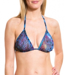 Blue amalfi Tan Through bikini top