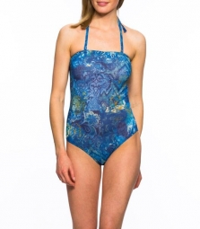 Azure Tan Through tube top swimsuit