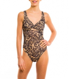 Luanda Tan Through support top swimsuit