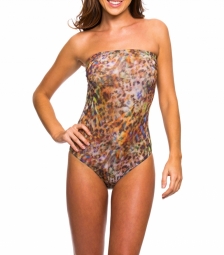 Bonita Tan Through Tube Swimsuit