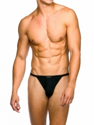 Raffles Stretch Cotton Tanga Black