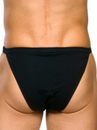 Raffles Stretch Cotton Tanga Black