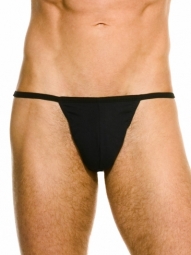 Miles Thong Black Stretch Cotton