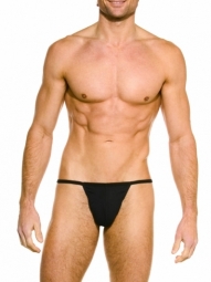 Miles Thong Black Stretch Cotton