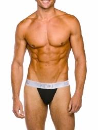 Oxford Thong Black Stretch Cotton