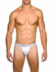 Oxford Thong White Stretch Cotton