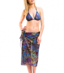 Blue amalfi Tan Through beach sarong