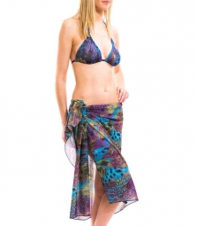 Blue amalfi Tan Through beach sarong